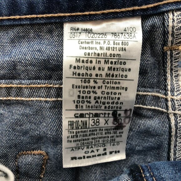 Carhartt Mens Cat 2 Work Jeans Size 38x30 Relaxed Flame Resistant Workwear 2112 - Picture 3 of 16